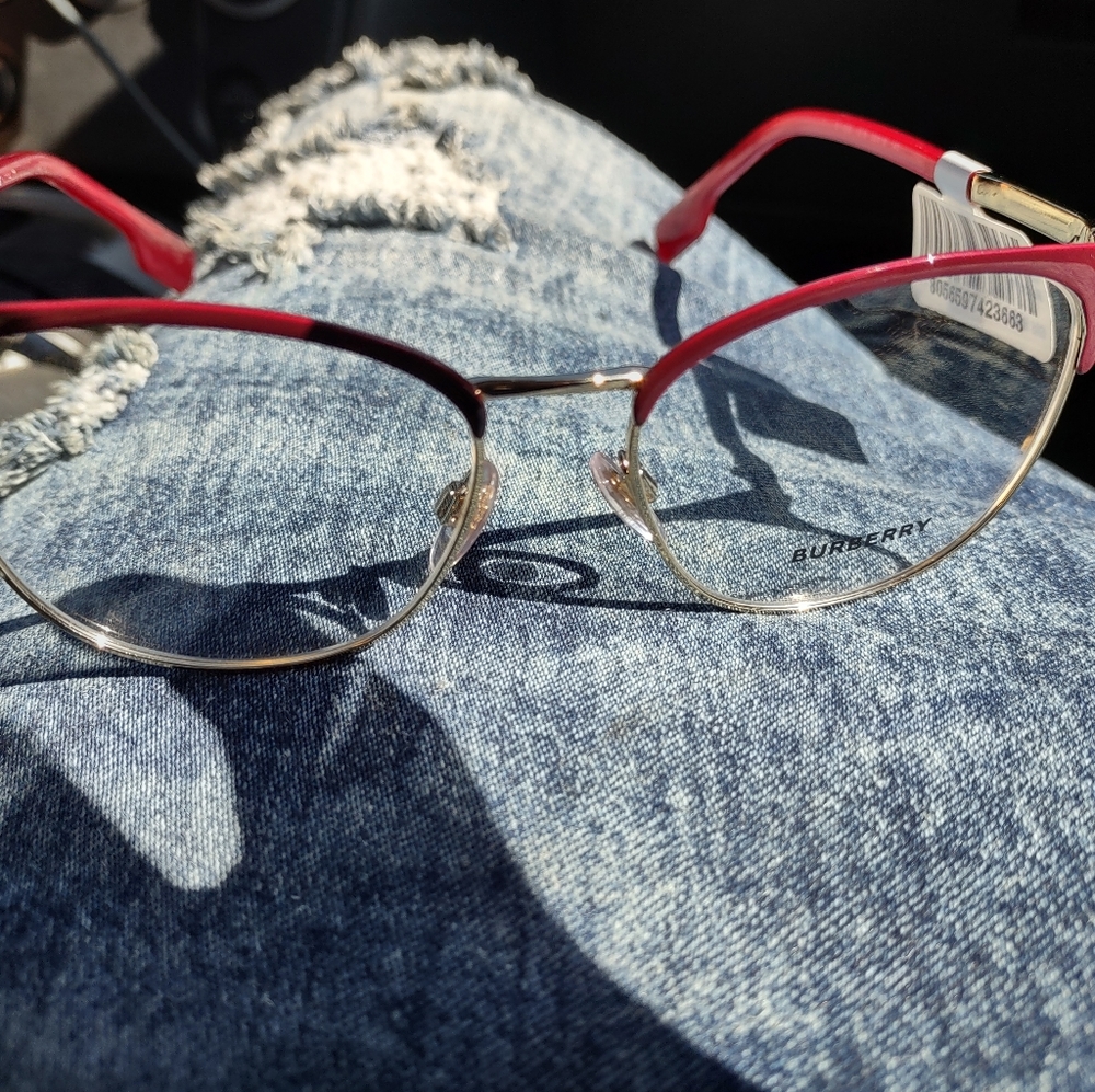 Red Burberry prescription glasses frames